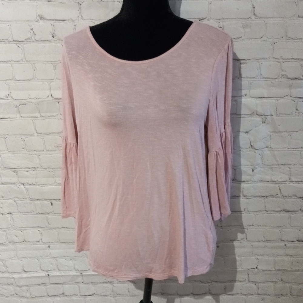 ANTHROPOLOGIE Dolan medium cotton candy pink flow top with angelic sleeves